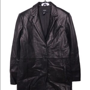 Alfani Men's Black Leather Coat Size Medium